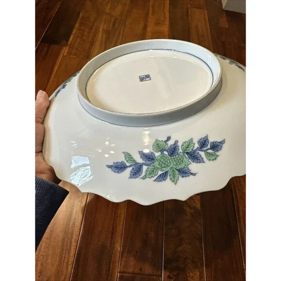 Vintage Maebata China Plate Qinghua Midoriaya Pattern Chinese Asian 12” - Picture 8 of 9